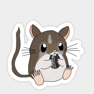 Cute Hungry brown Gerbil Sticker